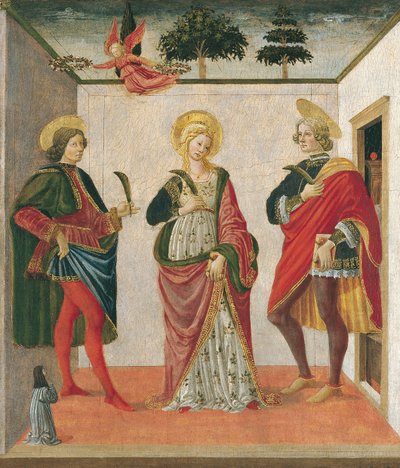 Saint Cecilia Between Saint Valerian and Saint Tiburtius with a Donor by Francesco Botticini