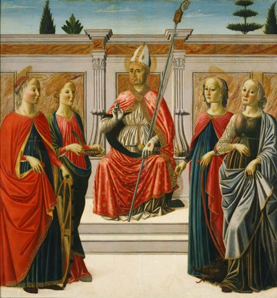 Saint Nicholas and Saints Catherine, Lucy, Margaret and Apollonia by Francesco Botticini
