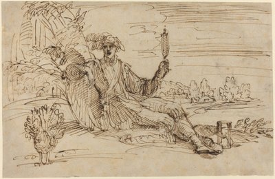 An Elegant Young Man Personifying Vanity by Francesco Brizio