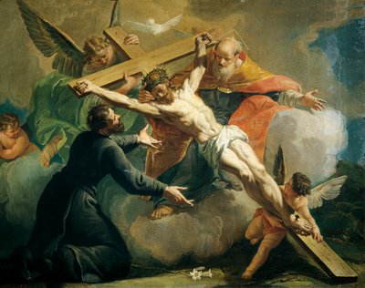 Crucifixion with God the Father and Saint Ignatius of Loyola by Francesco Fontebasso