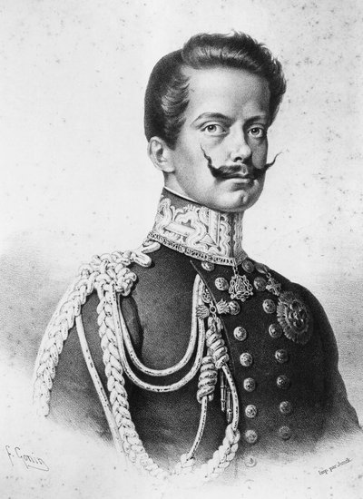 Portrait of Vittorio Emanuele II, first king of Italy, lithography by Francesco Gonin by Francesco Gonin