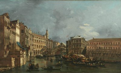 View of the Rialto and the Palazzo dei Camerlenghi by Francesco Guardi