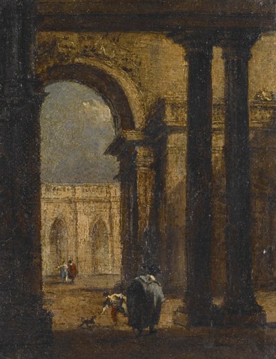 Capriccio: A Palace Courtyard by Francesco Guardi