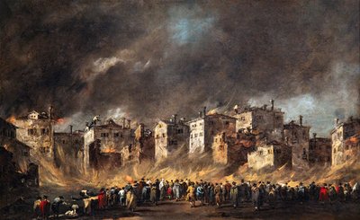 Fire in the Oil Warehouses at San Marcuola by Francesco Guardi