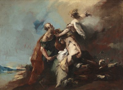 The Sacrifice of Isaac, Tobias and the Angel, The Angels Appearing to Abraham, Abraham Welcoming the Three Angels (painting series) by Francesco Guardi