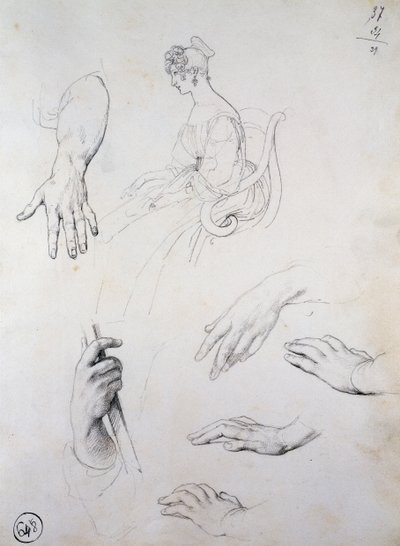 Study for Portrait of Cristina Trivulzio Belgiojoso by Francesco Hayez