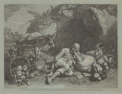 Old Man Leaning Against a Sack by Francesco Londonio