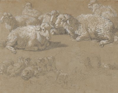 Reclining Sheep in a Landscape, 1759-82 by Francesco Londonio