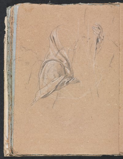 Verona Sketchbook: Drapery Study with Left Hand Page 56 by Francesco Lorenzi