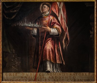 St. Vincent with a Model of the Town of Vicenza by Francesco Maffei
