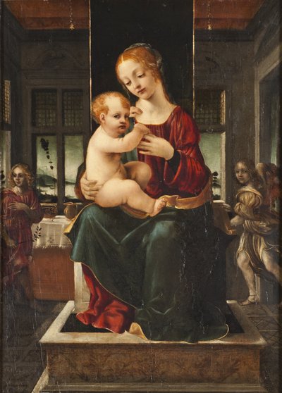 The Virgin and Child with Two Angels by Francesco Napoletano