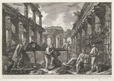 Title Print with Remains of the Temple of Neptune in Paestum by Francesco Piranesi