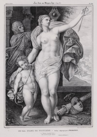 Allegorical painting of Diane de Poitiers, mistress of King Henry II of France by Francesco Primaticcio