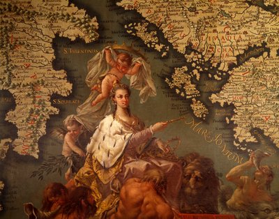 Venice, Queen of Mediterranean Sea, by Giambattista Ramusio and Francesco Grisellini, Maps Room or Scudo Room, Doge