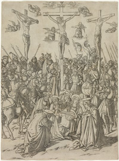 The Crucifixion with the Two Thieves, plate ten from the Life of the Virgin and Christ by Francesco Rosselli