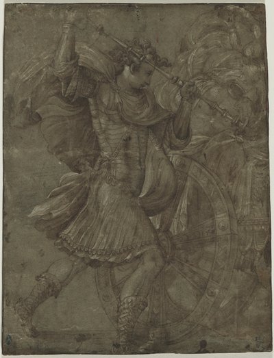 Man in Armor beside a Chariot by Francesco de Rossi Salviati Cecchino