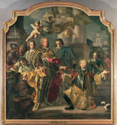 Gundaker Count Althann Handing Over to the Emperor Charles VI the Inventory of the Imperial Picture Collection in the Stallburg by Francesco Solimena