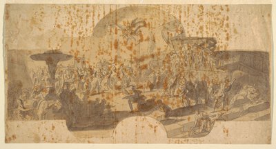Study for a fresco for the hall of the Senate, Genova: The relics of St. John Baptist are brought to Genova by Francesco Solimena