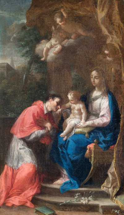 The Virgin and Child with St Carlo Borromeo by Francesco Trevisani