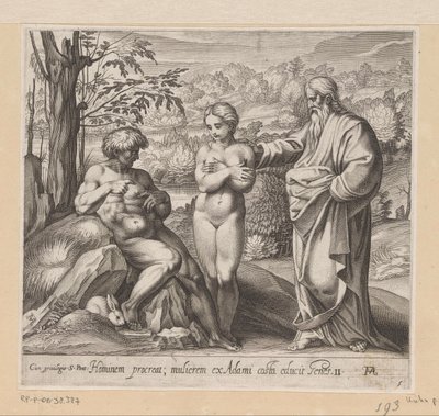 God Creating Man and Woman by Francesco Villamena