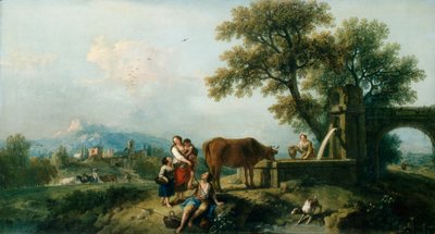 A Pastoral Scene with Cowherds by Francesco Zuccarelli