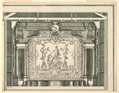 Transverse Section, Proscenium, and Curtain, Teatro Filarmonico, Verona by Francesco Zucchi
