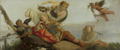 The Sleeping Rinaldo Crowned with Flowers by Armida (formerly entitled Sleeping Mars) by Francesco Zugno