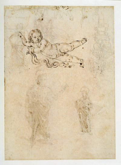 Study of a Child; A Sculpted Ornament; A Harpy by Francesco di Simone (attr. to)