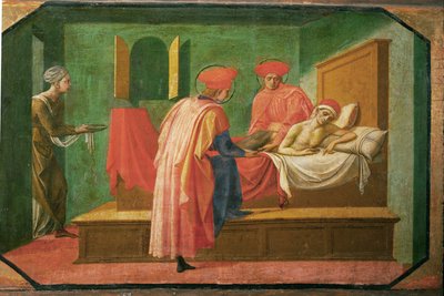 St. Cosmas and St. Damian treating a sick man by Francesco di Stefano Pesellino