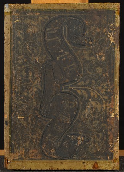Verso of Annunciation Diptych with Scroll with Letters and Floral Motif by Francesco di Stefano Pesellino