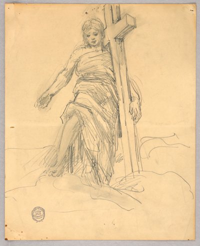 Sketch for Central Figure in the Ascension by Francis Augustus Lathrop