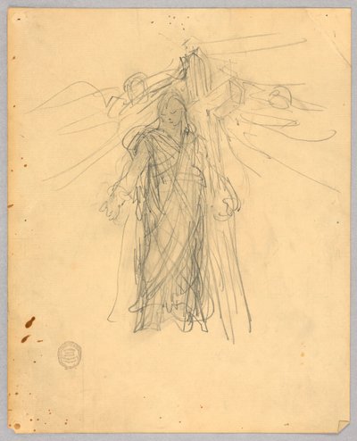 Sketch for Central Figure in the Ascension by Francis Augustus Lathrop