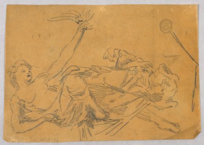 Sketch of Female Figure with a Dove by Francis Augustus Lathrop