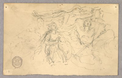 Sketch of Figural Group for Ascension by Francis Augustus Lathrop