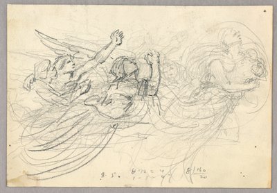 Sketch of Figural Group for Ascension by Francis Augustus Lathrop