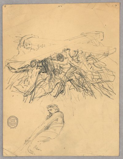 Sketch of Figures Bearing a Cross by Francis Augustus Lathrop