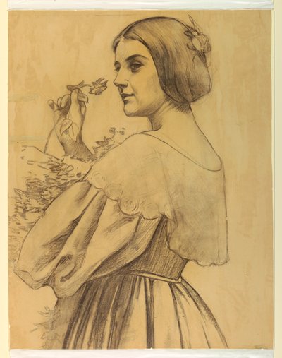 Woman with Flowers by Francis Augustus Lathrop