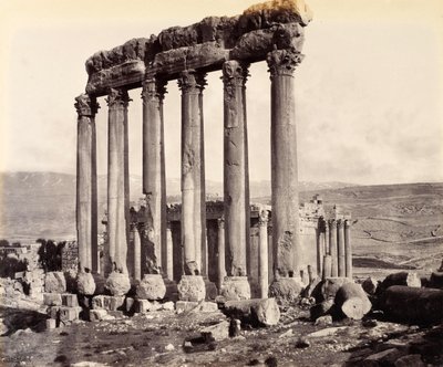 Ruins of the Temple of the Sun and the Temple of Jupiter, Baalbek by Francis Bedford