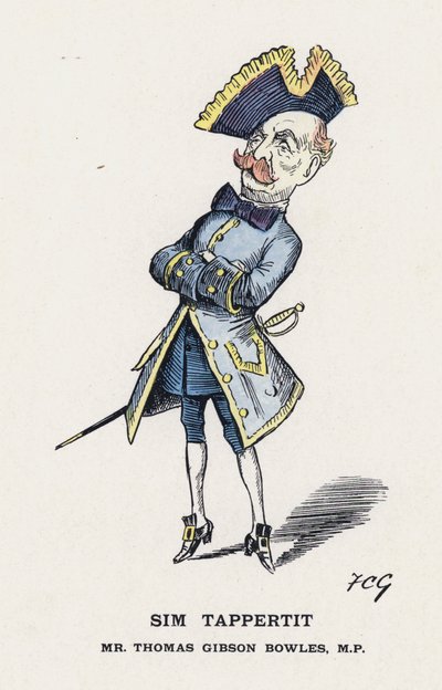 Sim Tappertit, Mr. Thomas Gibson Bowles (color lithograph) by Francis Carruthers Gould