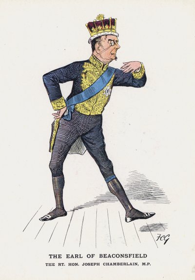 The Earl of Beaconsfield, The Rt Hon Joseph Chamberlain by Francis Carruthers Gould
