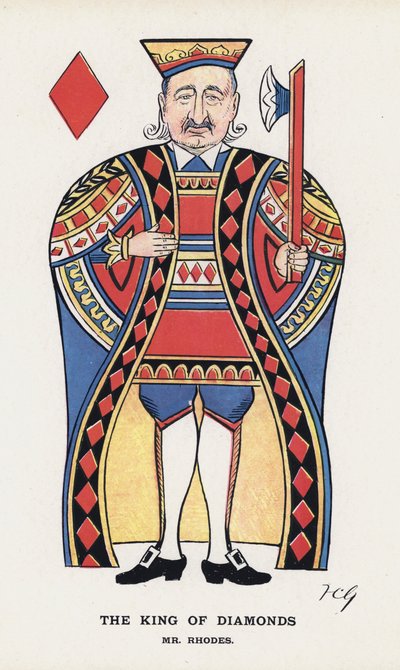 The King of Diamonds, Mr. Rhodes (color lithograph) by Francis Carruthers Gould