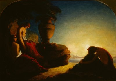 The Three Sisters of Phaeton Weeping Over the Tomb of Their Brother by Francis Danby