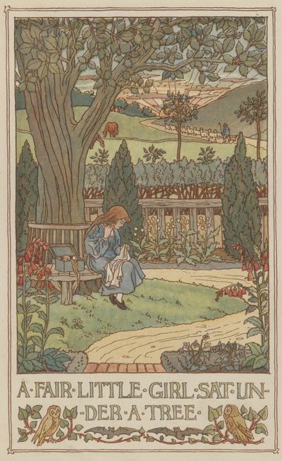 A fair little girl sat under a tree by Francis Donkin Bedford
