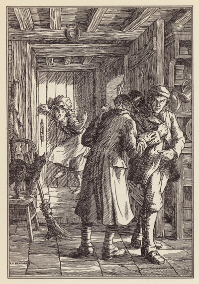 Illustration for The Cricket on the Hearth by Charles Dickens by Francis Donkin Bedford