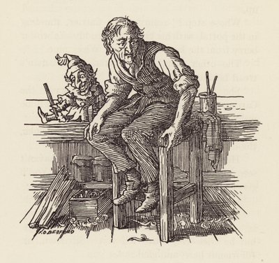 Illustration for The Cricket on the Hearth by Charles Dickens by Francis Donkin Bedford