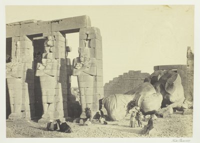 Osiride Pillars and Great Fallen Colossus, at the Memnonium, Thebes by Francis Frith