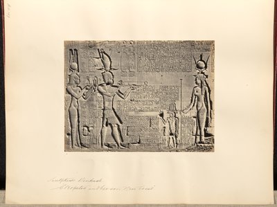 Sculptures, Denderah, Cleopatra and her son, Nero Caesar by Francis Frith
