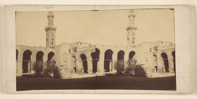 View of Building with High Tower, Tomb in Courtyard by Francis Frith