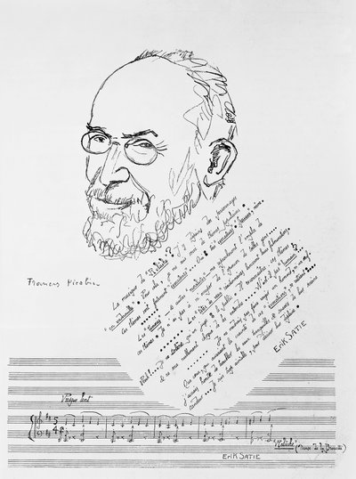Portrait of French composer and pianist Erik Satie by Francis Picabia