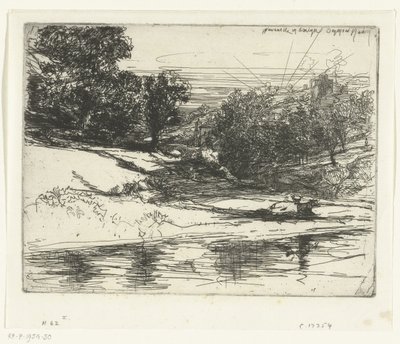 Landscape Around Castell Newydd in Wales (title on object) by Francis Seymour Haden (Sir) (signed by artist)